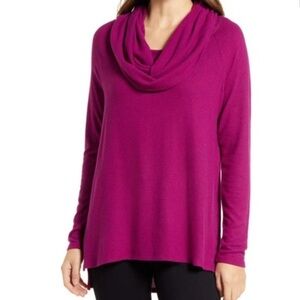 GIBSONLOOK Convertible Neckline Cozy Fleece Tunic In Deep Violet Size XL NWT